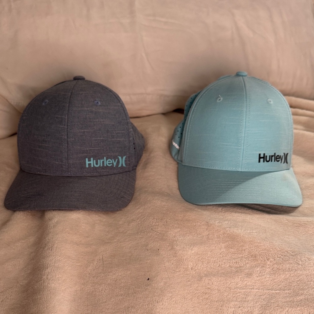 Hurley Blue-gray  and Teal Caps